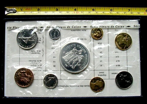 1974年 フランス 希少 コフレ セット 9枚セット 銀貨 UNC 付き 公式ボックス入り|WORLD RESOURCE【QUEEN店】