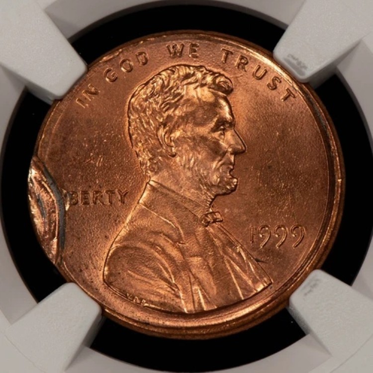 1999年 リンカーン記念館 1セント 造幣局エラー 表面ブロッケージ - NGC UNC 詳細 - X5875|WORLD RESOURCE【QUEEN店】