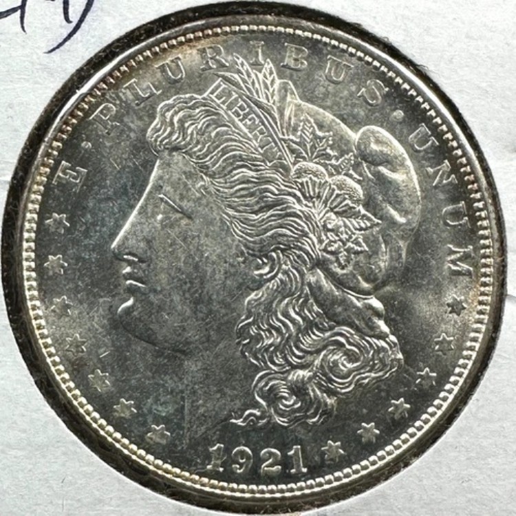 1921-D 1ドルモルガン銀貨、UNC/AUスライダー（85416）｜WORLD RESOURCE【QUEEN店】