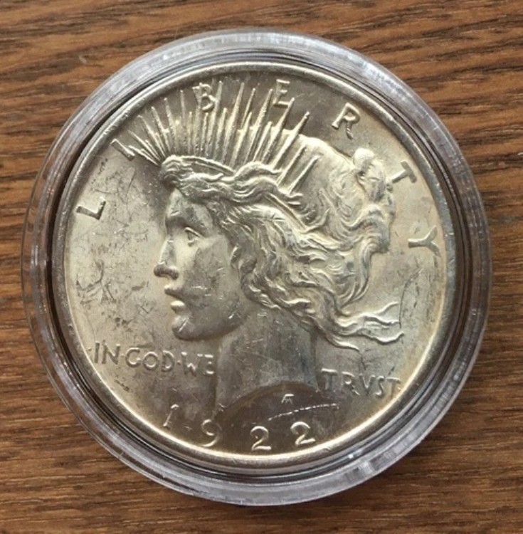 P009 アメリカ合衆国 1922年 1ドル銀貨 BU UNC造幣局 平和ドル硬貨 カプセル入り|WORLD RESOURCE【QUEEN店】