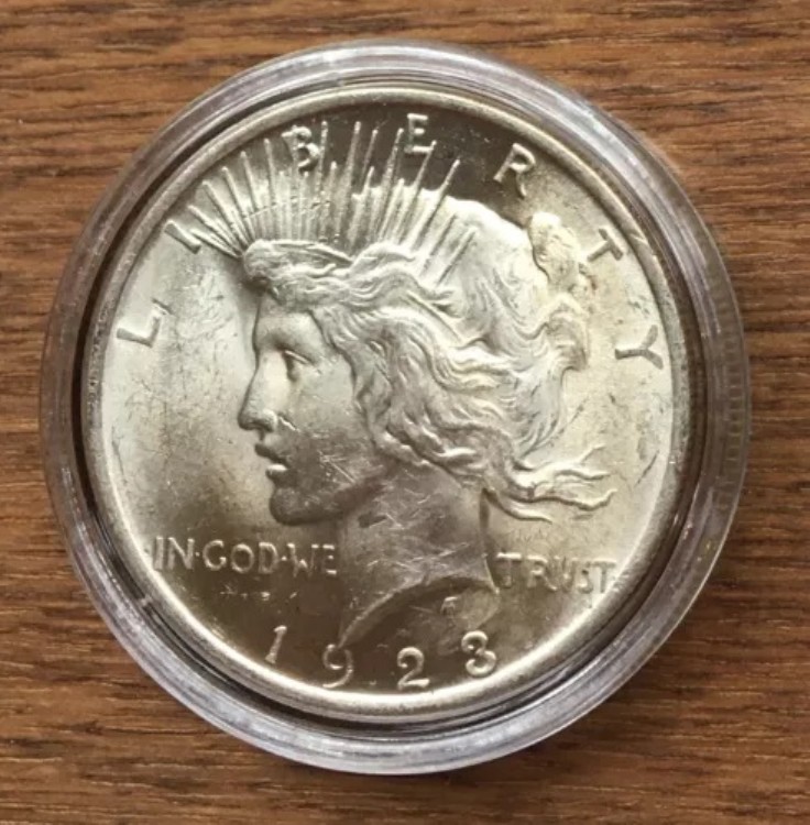 P016 アメリカ合衆国 1923年 1ドル銀貨 BU UNC造幣局 平和ドル硬貨 カプセル入り|WORLD RESOURCE【QUEEN店】