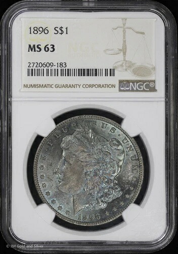 1896-P 1ドル モルガン銀貨 NGC MS 63 | トーニング加工 未流通 UNC|WORLD RESOURCE【QUEEN店】