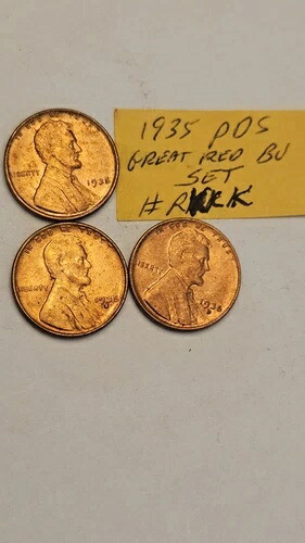 小麦ペニー 1935、1935d、1935s レッド BU セット リンカーン セント 1935-p、1935-d、1935-s UNC #2｜WORLD RESOURCE【QUEEN店】