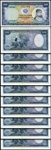 ポルトガルギニア 100エスクード 1971年、UNC-、10個ロット、P-45a｜WORLD RESOURCE【QUEEN店】