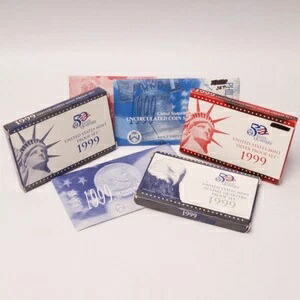 1999年ミント、プルーフ、プルーフシルバー、プルーフクォーター、SBA Uncセット|WORLD RESOURCE【QUEEN店】