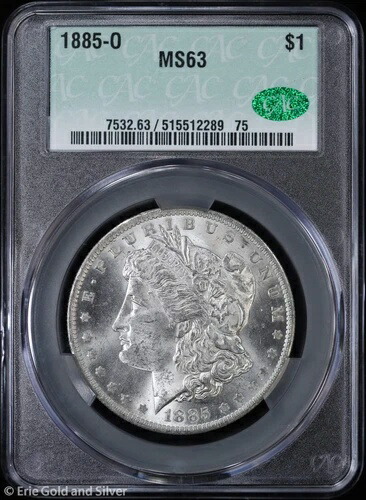 1885-O 1ドル モルガン銀貨 CAC MS 63 | 未流通 UNC|WORLD RESOURCE【QUEEN店】