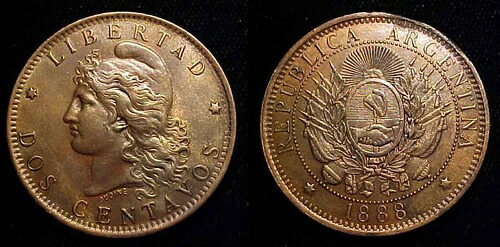 アルゼンチン 1888 2 センターボ UNC｜WORLD RESOURCE【QUEEN店】