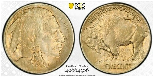 1913年 バッファローニッケル 5セント タイプ1 PCGS MS64 5C グレード ミントステート BU UNC｜WORLD RESOURCE【QUEEN店】 45,540円