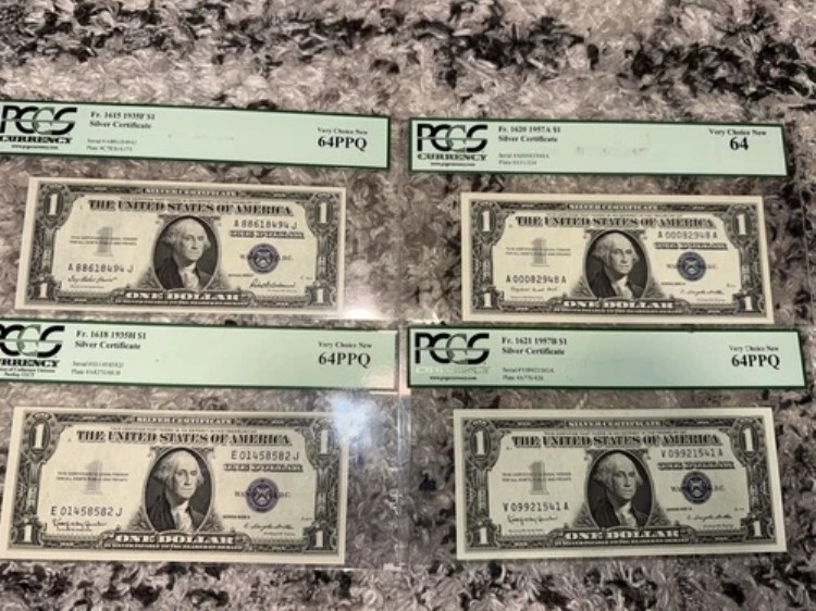 1ドル銀券（4枚）ロット PCGS Very Choice New 64 Estate Sale｜WORLD RESOURCE【QUEEN店】