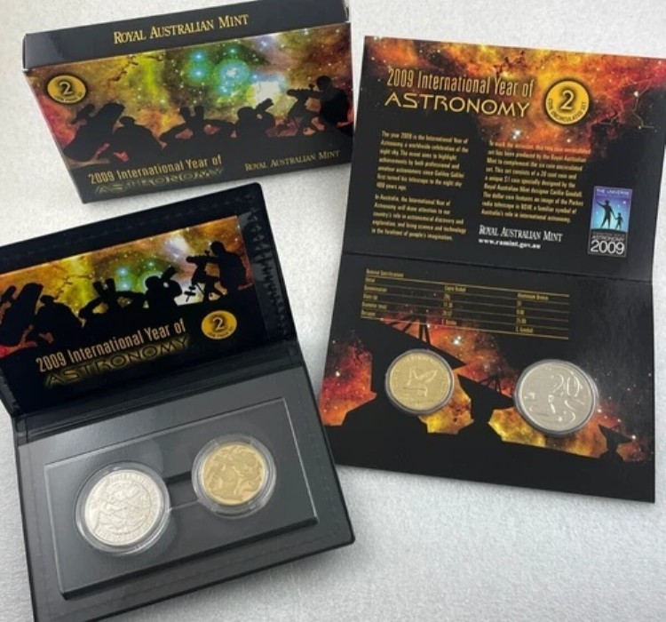 2009年オーストラリア国際天文年 1ドルおよび20セント プルーフ＆UNC RAMセット｜WORLD RESOURCE【QUEEN店】