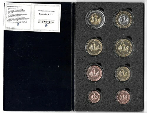 エストニア 1セント-2ユーロ 2003年 8枚セット 見本 トライアル ESSAI UNC プルーフ＆COA B20｜WORLD RESOURCE【QUEEN店】