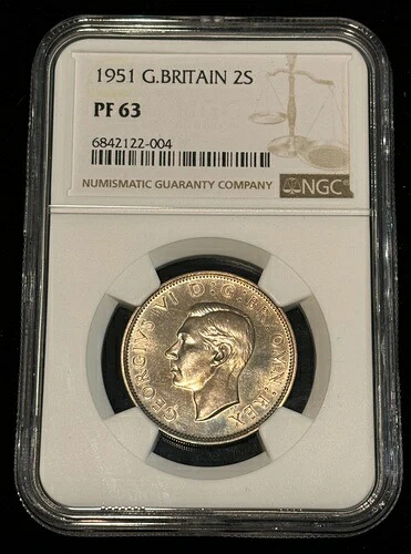 イギリス 2シリング・フローリン 1951年 NGC PF 63 チョイス UNC プルーフ KGVI. C9｜WORLD RESOURCE【QUEEN店】