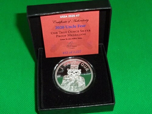 2020 シルバーシールド UNCLE FEAR 1オンス シルバー PROOF COA #452 以下!!!｜WORLD RESOURCE【QUEEN店】