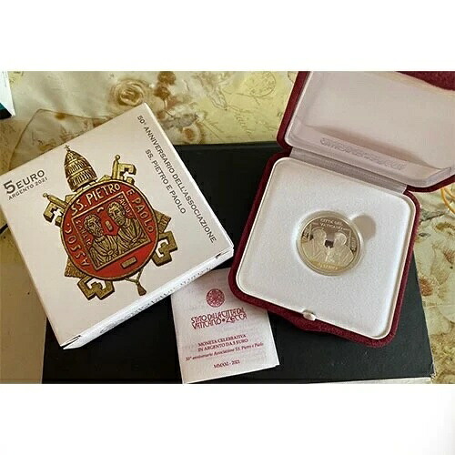 VATICANO 5 EURO 2021 ASSOCIAZIONE SS PIETRO E PAOLO ARGENTO シルバー プルーフ UNC｜WORLD RESOURCE【QUEEN店】