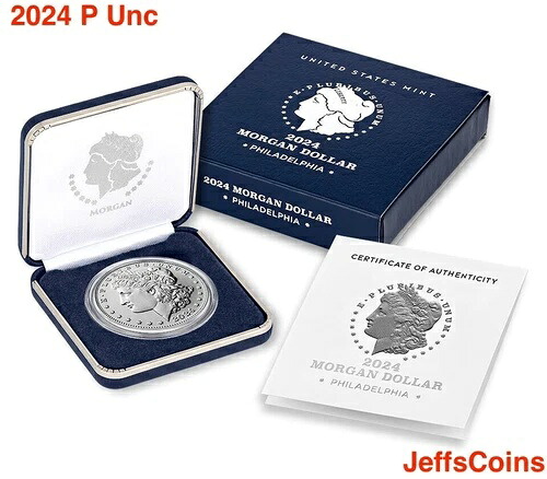 2024-P モルガン銀貨 - 米国造幣局 BU UNC 新品箱入り COA 24XE|WORLD RESOURCE【QUEEN店】