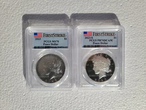 2023-S PCGS PEACE シルバーダラー プルーフ PR70DCAM & Unc. MS70 SET ファーストストライク|WORLD RESOURCE【QUEEN店】