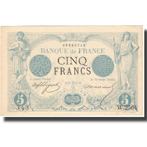 [#805821] フランス、5フラン、ノワール、1873年、1873-05-01、UNC、ファイエット:1.18、KM:60｜WORLD RESOURCE【QUEEN店】