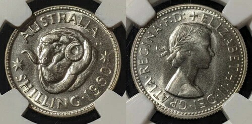 1960年 シリング 1/- オーストラリア NGC PR67 FDC UNC #1094|WORLD RESOURCE【QUEEN店】