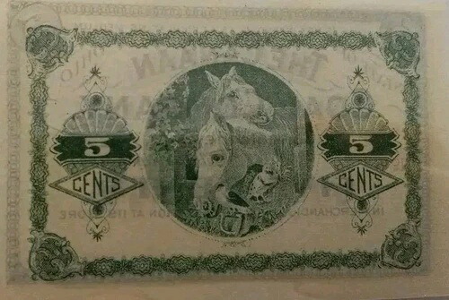 希少 1860 年代 カナン石炭会社 未発行 石炭スクリプト 5 セント "NICE" UNC｜WORLD RESOURCE【QUEEN店】