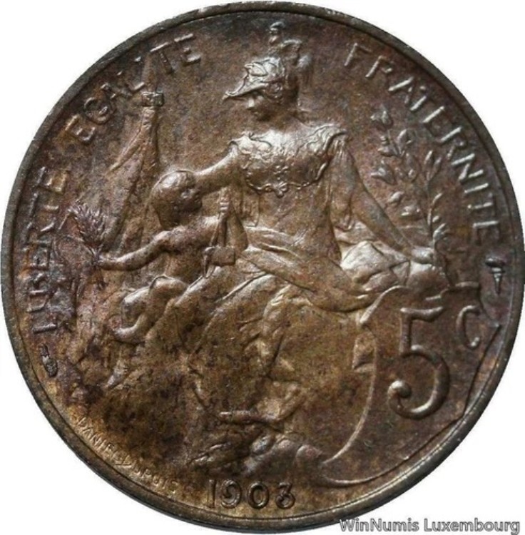 F2899 レア フランス 5 サンタイム デュピュイ 1903 UNC ->オファー-｜WORLD RESOURCE【QUEEN店】