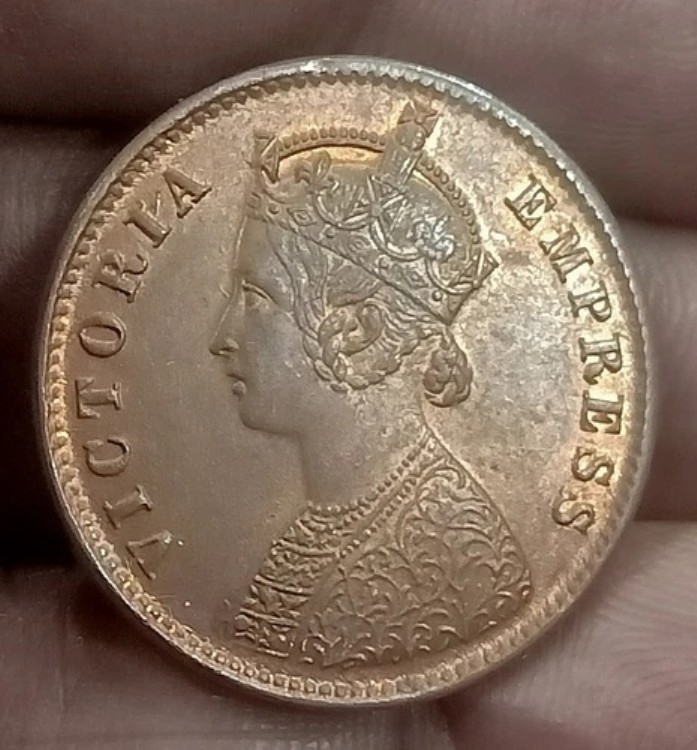 イギリス領インド 1898年 ヴィクトリア女王 1/4アンナ 希少 UNC 銅貨|WORLD RESOURCE【QUEEN店】
