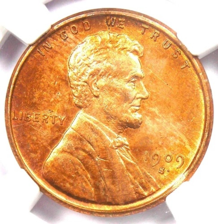 1909-S VDB リンカーン・ウィート・セント 1セント ペニー - NGC 未流通詳細 (UNC MS)|WORLD RESOURCE【QUEEN店】