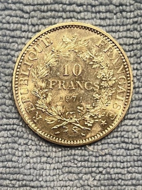 1971年 フランス ヘラクレスと乙女 10フラン UNC 90% 銀貨｜WORLD RESOURCE【QUEEN店】