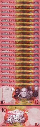 レソト 10 マロティ 2013、UNC、20 個 LOT、連続、P-21b｜WORLD RESOURCE【QUEEN店】