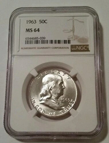 NGC 1963 フランクリン ハーフ ダラー Unc MS64 (B)｜WORLD RESOURCE【QUEEN店】