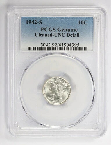 1942-S マーキュリーダイム 10セント PCGS 純正 UNC 詳細|WORLD RESOURCE【QUEEN店】