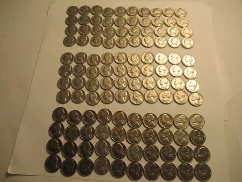 3本のロール UNC ジェファーソン ニッケル、1965、1966、1967 チューブ付き|WORLD RESOURCE【QUEEN店】