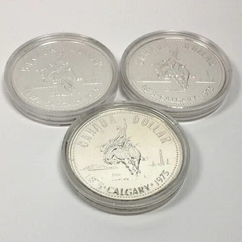 1975年カナダ シルバードル カルガリー 3枚セット - (UNC) カプセル入り KM#97 - 3614｜WORLD RESOURCE【QUEEN店】