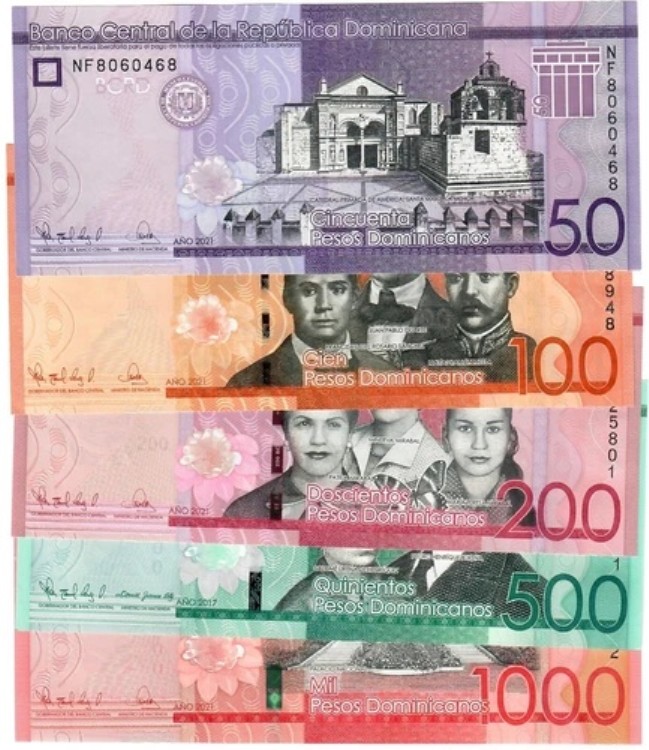 SET ドミニカ共和国 50、100、200、500、1000ペソ 2017-2023 UNC|WORLD RESOURCE【QUEEN店】