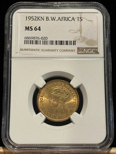 イギリス領西アフリカ 1シリング 1952年 KN、ジョージ6世、NGC MS 64 Ch UNC、希少。E2|WORLD RESOURCE【QUEEN店】