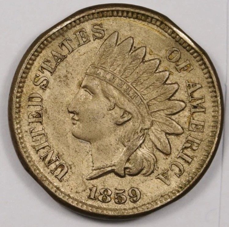 1859年製インディアンヘッド・センター。自然未洗浄。UNC詳細。164548｜WORLD RESOURCE【QUEEN店】 41,470円