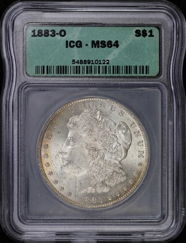 1883-O 1ドル モルガン銀貨 ICG MS 64 | 未使用 UNC BU|WORLD RESOURCE【QUEEN店】