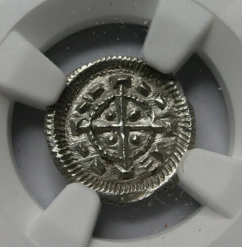 ハンガリー ベラ2世 銀貨 デナル・オボル NGC UNC 1131 41 十字型 十字軍 中世｜WORLD RESOURCE【QUEEN店】