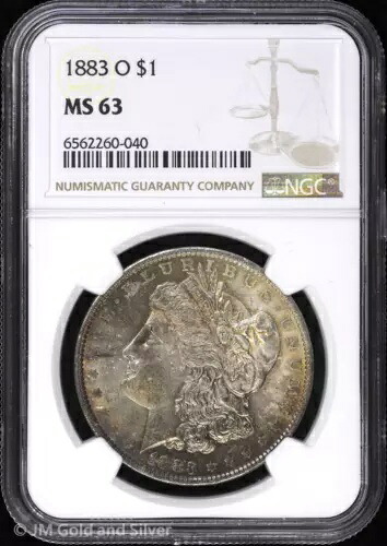 1883-O 1ドル モルガン銀貨 NGC MS 63 | トーニング加工 未流通 UNC｜WORLD RESOURCE【QUEEN店】