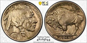 1915年 P バッファローニッケル ~ PCGS UNC 詳細 ~ 良質な初期のバッファロー｜WORLD RESOURCE【QUEEN店】