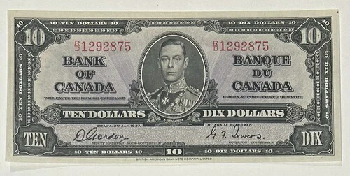 1937年 カナダ銀行 10ドル - R/D1292875｜WORLD RESOURCE【QUEEN店】