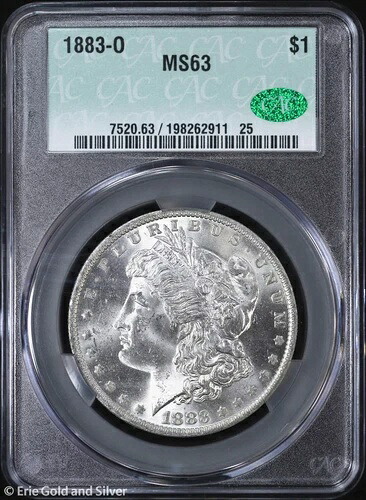 1883-O 1ドル モルガン銀貨 CAC MS 63 | 未流通 UNC｜WORLD RESOURCE【QUEEN店】