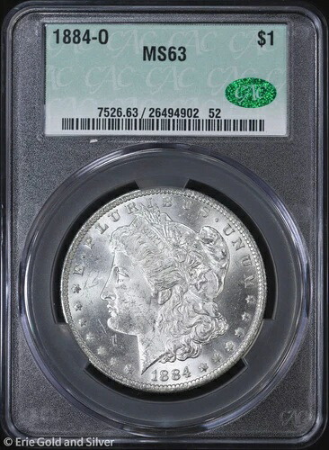 1884-O 1ドル モルガン銀貨 CAC MS 63 | 未流通 UNC|WORLD RESOURCE【QUEEN店】