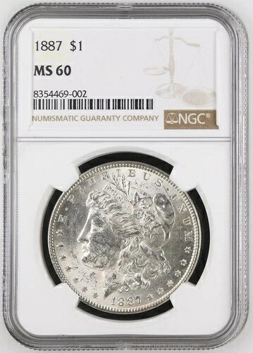 1887年 モルガン銀貨 NGC MS-60 明るい派手な白 BU UNC 9002｜WORLD RESOURCE【QUEEN店】