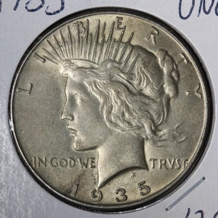 1935年 ピースシルバーダラー UNC *未流通* MS E375 KFA｜WORLD RESOURCE【QUEEN店】