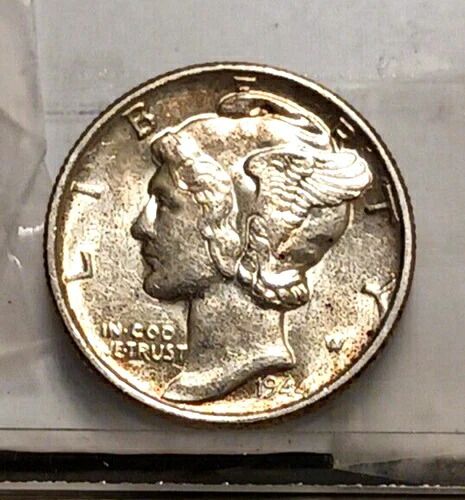 1944-P マーキュリー銀貨、UNC/BU 詳細、KM#140 トーン|WORLD RESOURCE【QUEEN店】