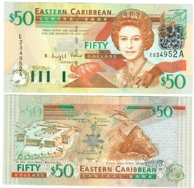 東カリブ諸国 50ドル 2003 UNC "A" アンティグア|WORLD RESOURCE【QUEEN店】