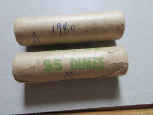1980年カナダダイム硬貨のロール。10セントUNC。(RJxx)|WORLD RESOURCE【QUEEN店】