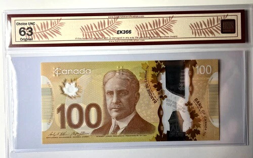 BCS CUNC 63 - 2011 カナダ $100 ポリマー、BC-73c、ウィルキンス / ポロズ|WORLD RESOURCE【QUEEN店】