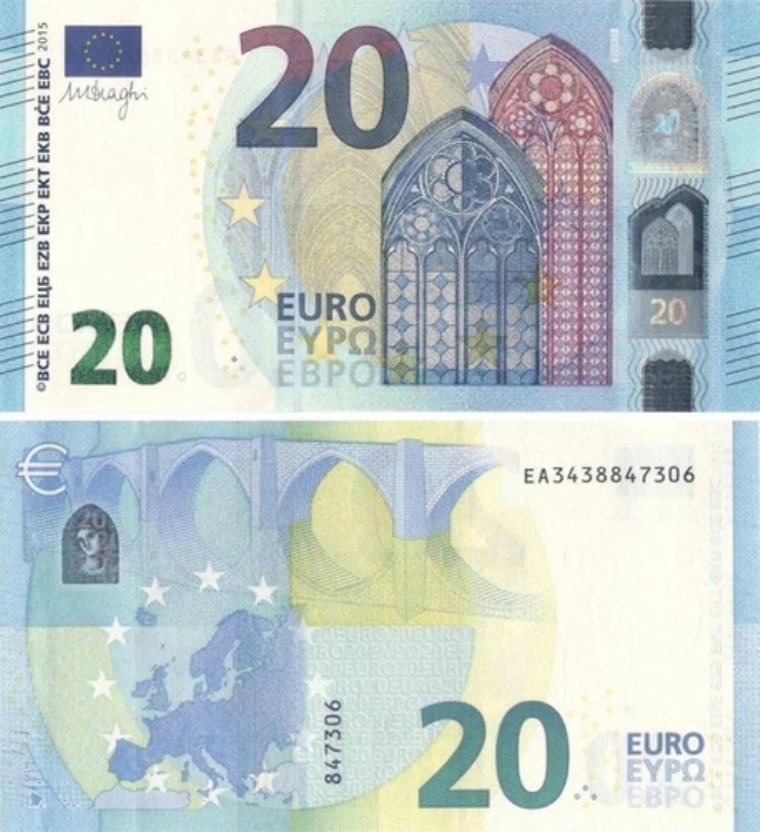 フランス 20 ユーロ 2015 EA E003 ドラギ UNC｜WORLD RESOURCE【QUEEN店】
