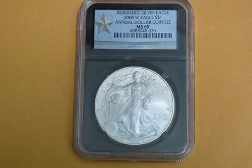 2008年 W バーニッシュド シルバー イーグル NGC MS69 年次ドル UNC セットラベル｜WORLD RESOURCE【QUEEN店】
